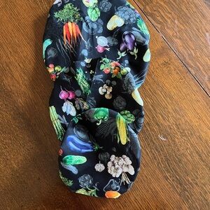 Hand Crafted Black Vegetable Print Food Covers